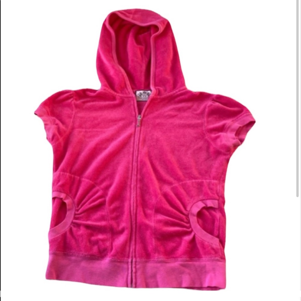 Juicy Couture short sleeve velour zip up